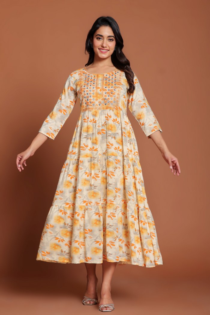 anarkali midi dress Buy GULAB CHAND TRENDS Pink Cotton Hand Block Printed Ethnic Anarkali Midi Dress Online