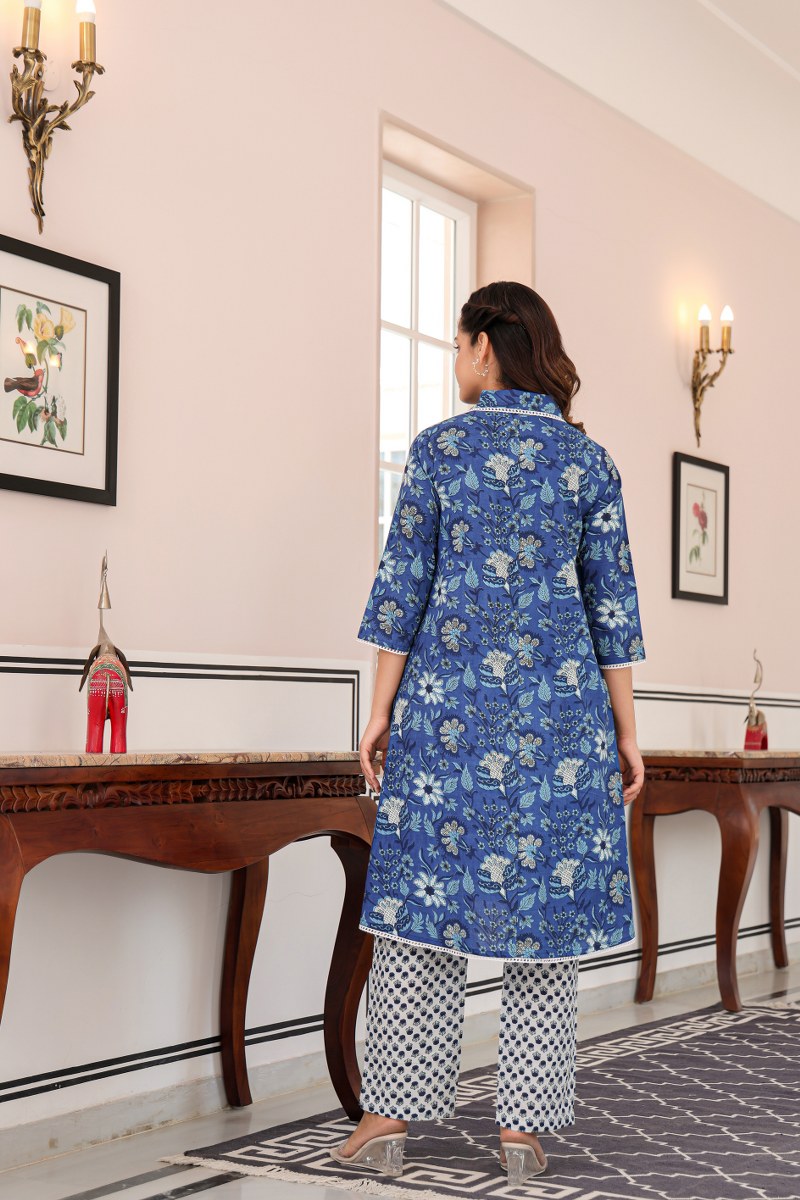 Indigo Garden Printed Cotton Cord Set