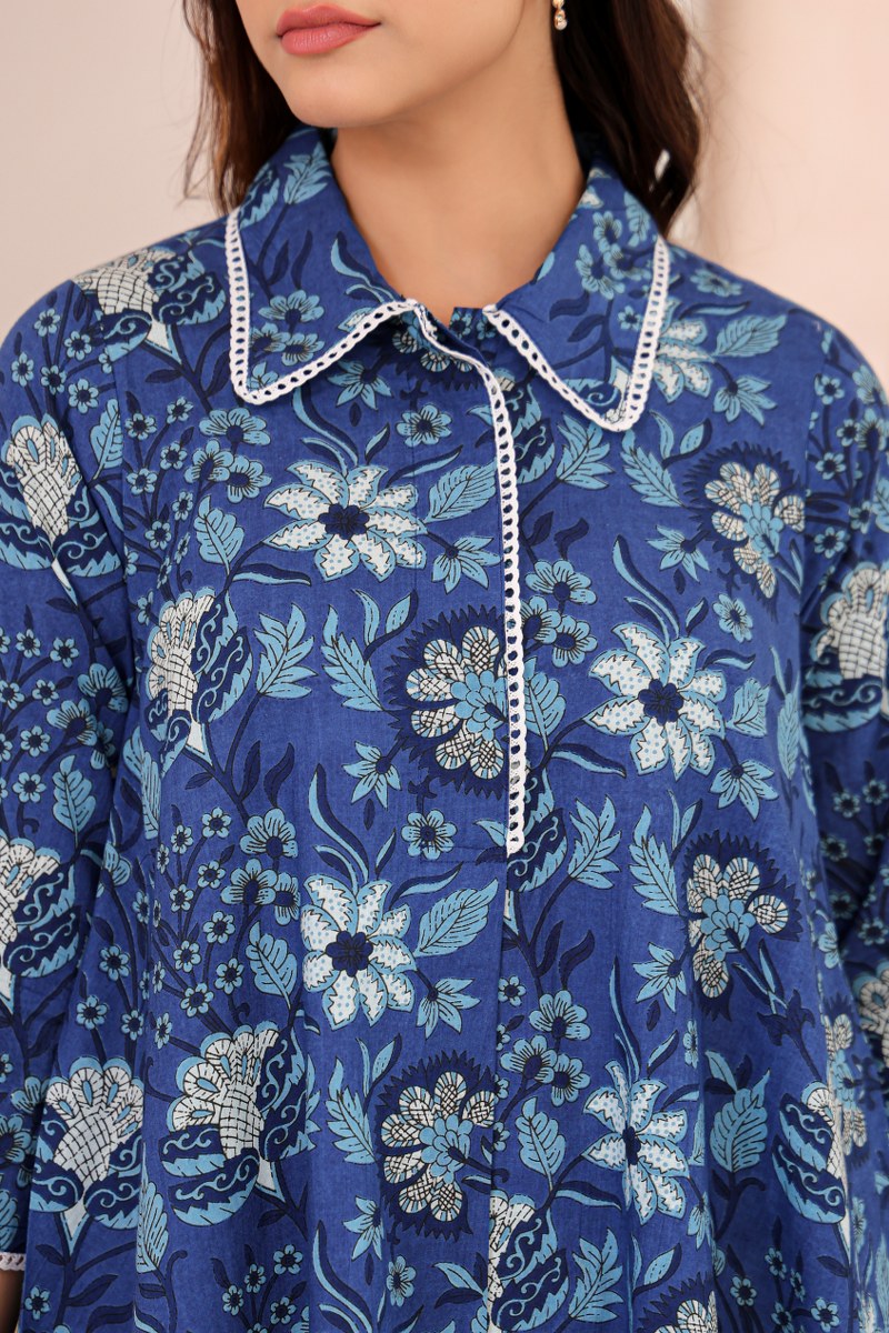 Indigo Garden Printed Cotton Cord Set
