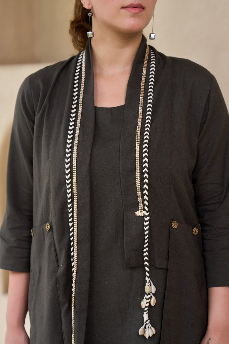 Light Black Co-Ord Set for Women | Cotton Kurta with Palazzo Pants