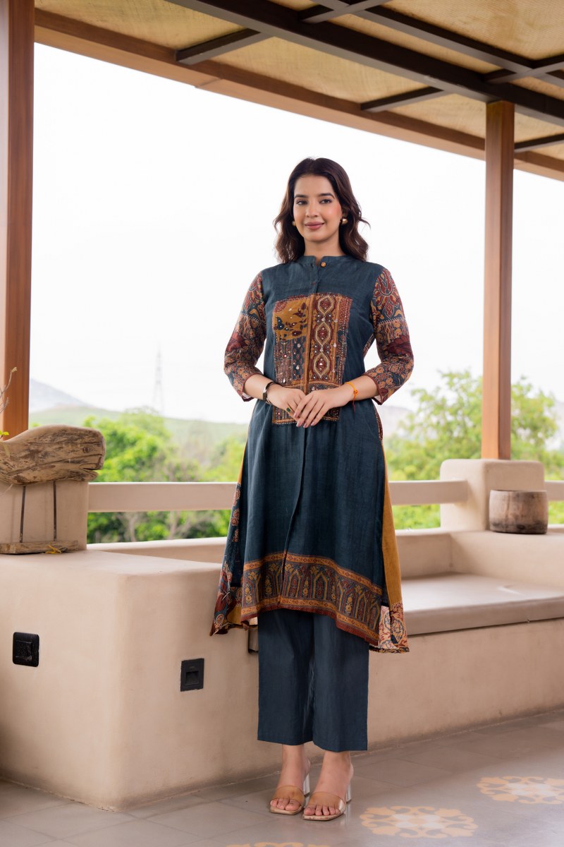 Elegant Printed Mal Cotton Kurti Set for Women | Ethnic A-Line Kurta with Pants | Casual & Festive Wear