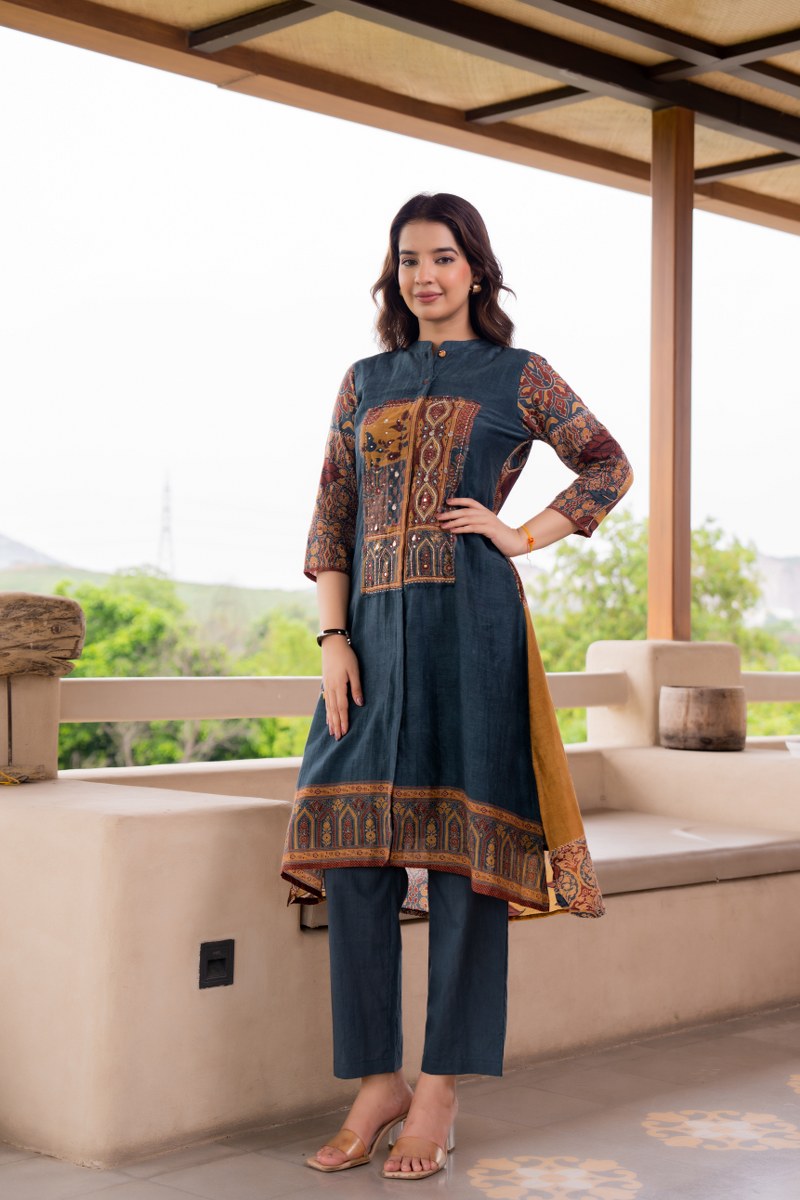 Elegant Printed Mal Cotton Kurti Set for Women | Ethnic A-Line Kurta with Pants | Casual & Festive Wear